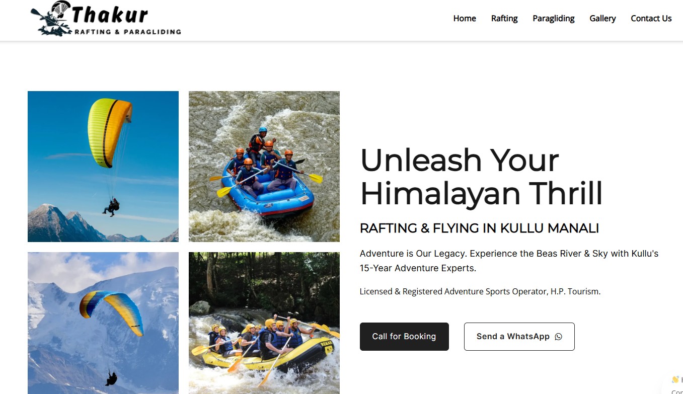 Thakur Rafting and Paragliding